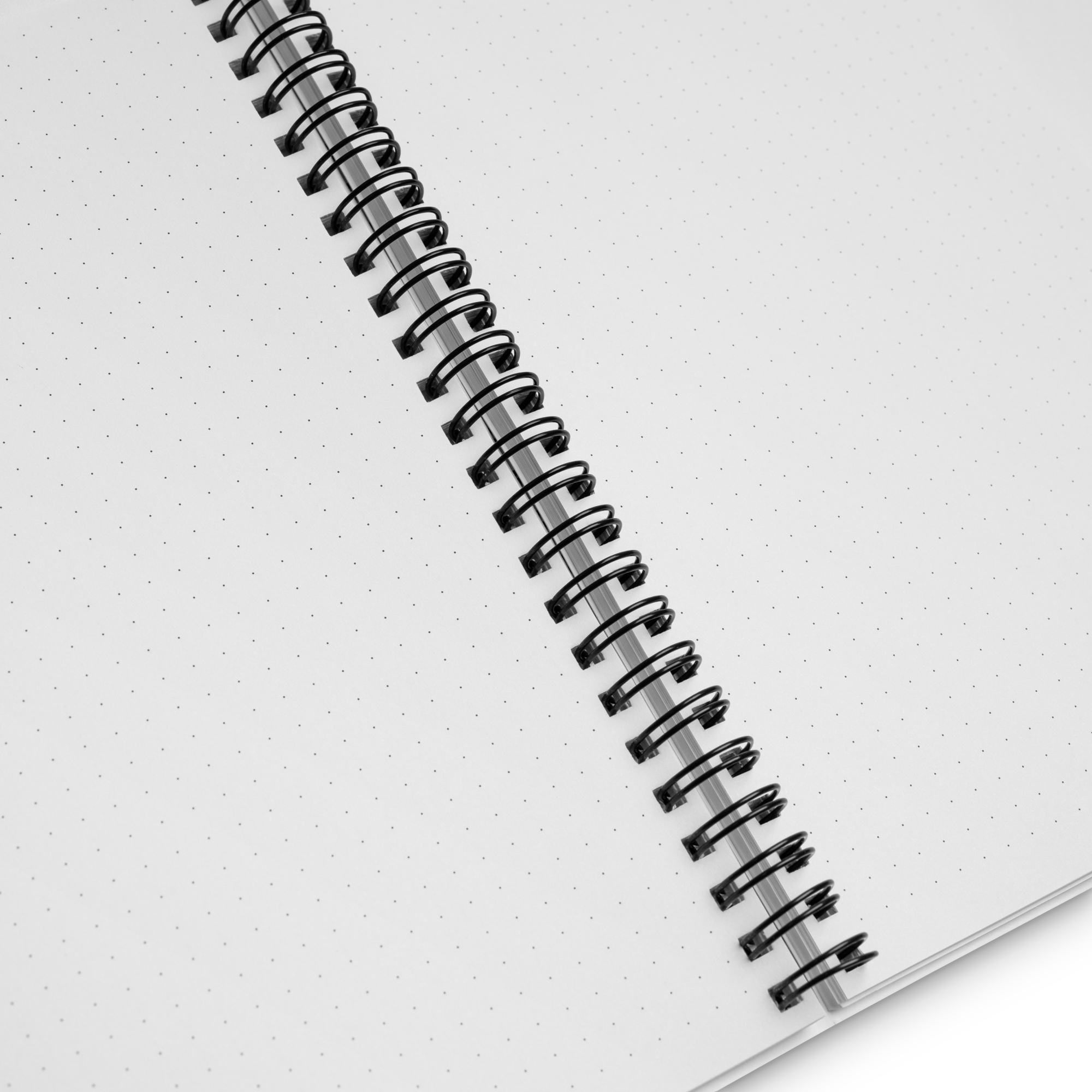 A spiral notebook open